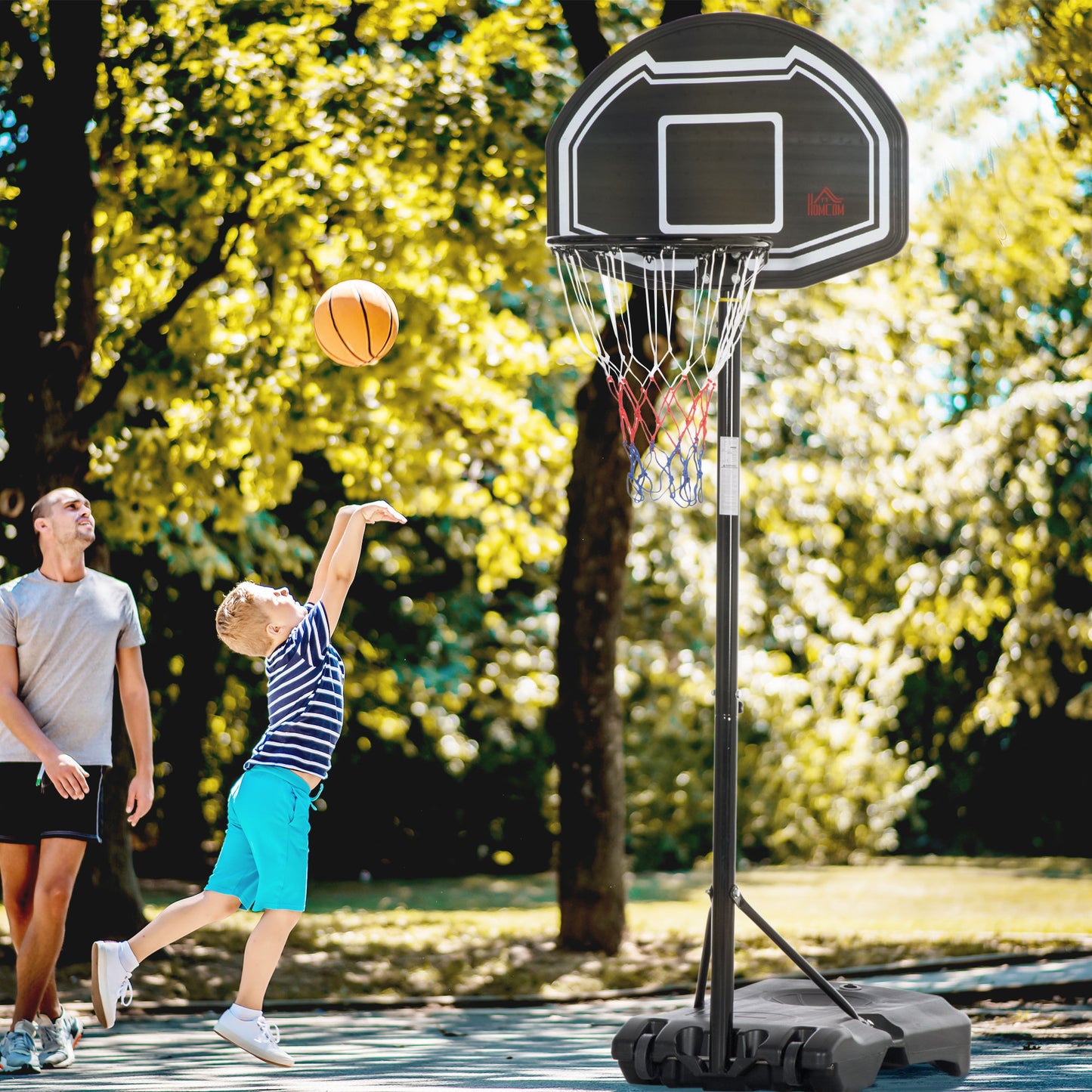 Adjustable Basketball Hoop and Stand W/ Wheels and Weight Base 1.6-2.1M