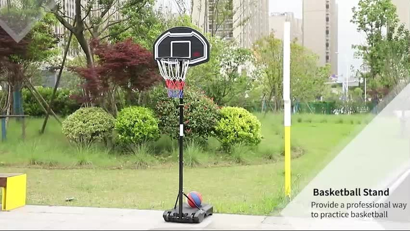 Adjustable Basketball Hoop and Stand W/ Wheels and Weight Base 1.6-2.1M