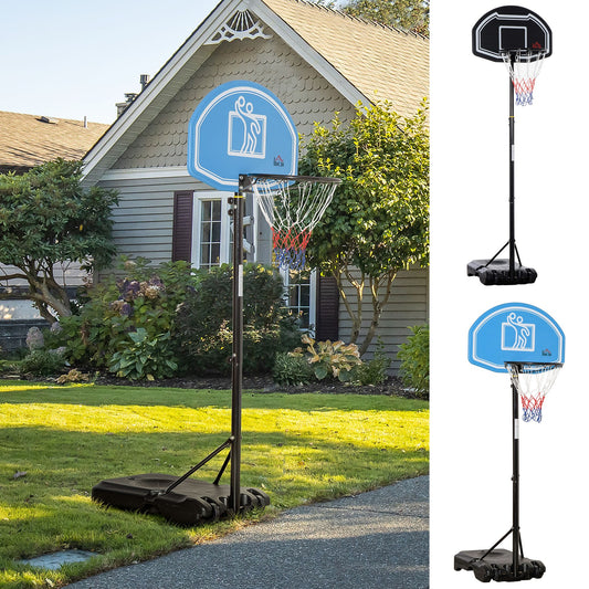 Adjustable Basketball Hoop and Stand W/ Wheels and Weight Base 1.6-2.1M